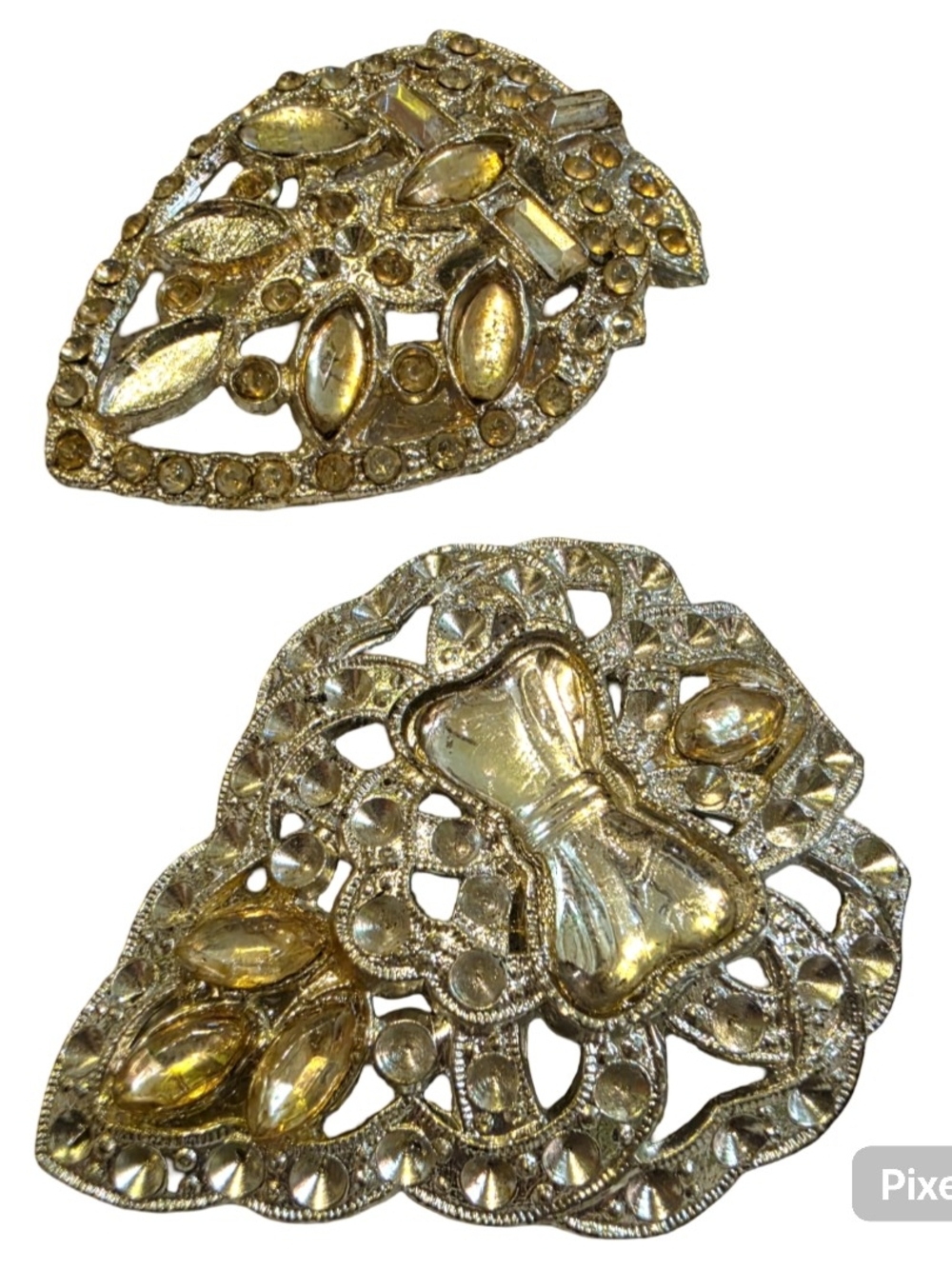 30s Citrine Shoe Dress Clips